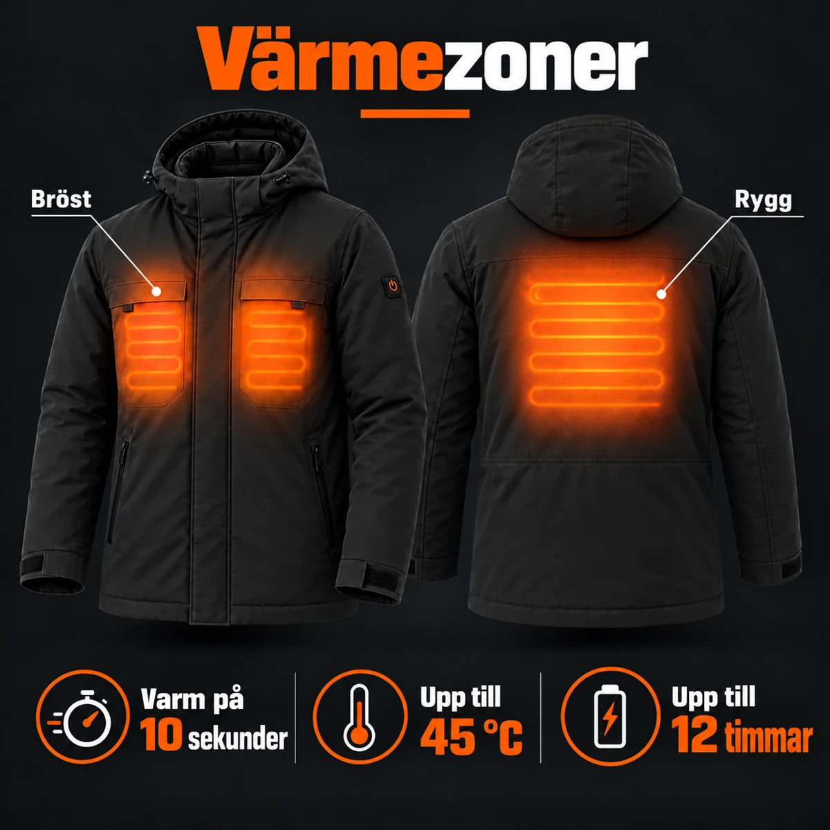 PyreFit Regaro i svart – värmezoner
