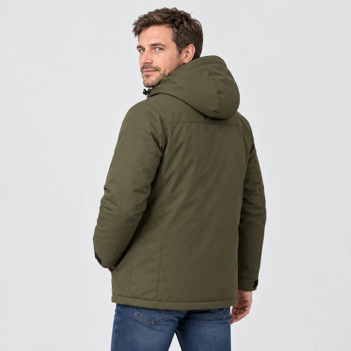 Uppvärmd parkas herr PyreFit Regaro, bakifrån