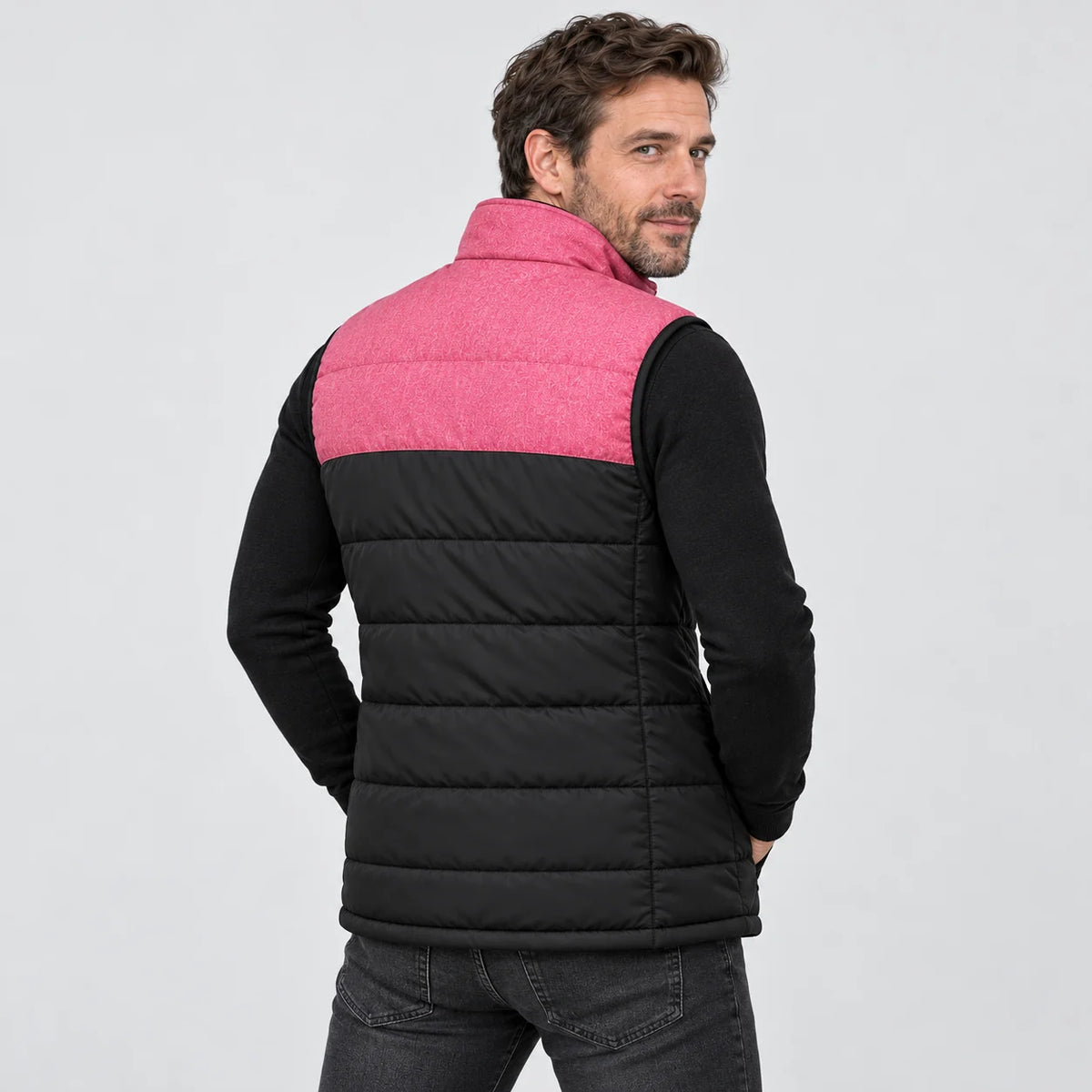 Quiltad värmeväst unisex PyreFit Rundor, bakifrån