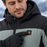 Uppvärmd parkas unisex PyreFit Schiefer, kontrollknappen i närbild