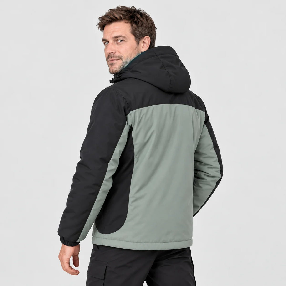 Uppvärmd parkas unisex PyreFit Schiefer, bakifrån
