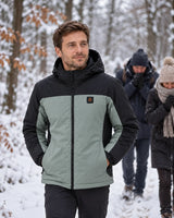 Uppvärmd parkas unisex PyreFit Schiefer en vinterdag: på promenaden