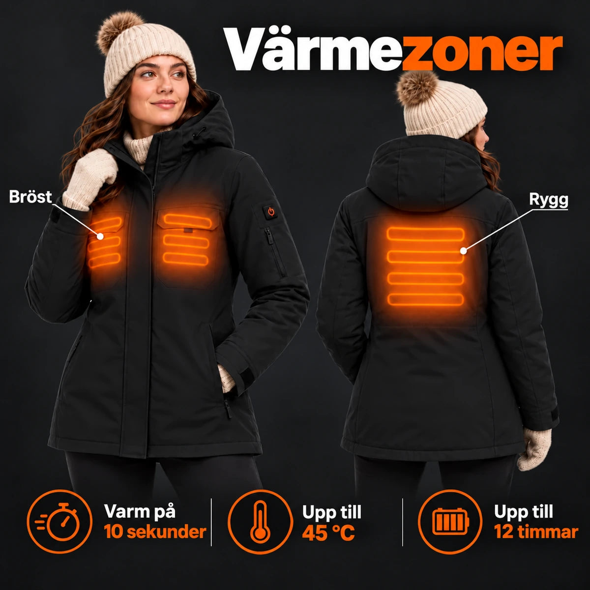 PyreFit Terrano i svart – värmezoner