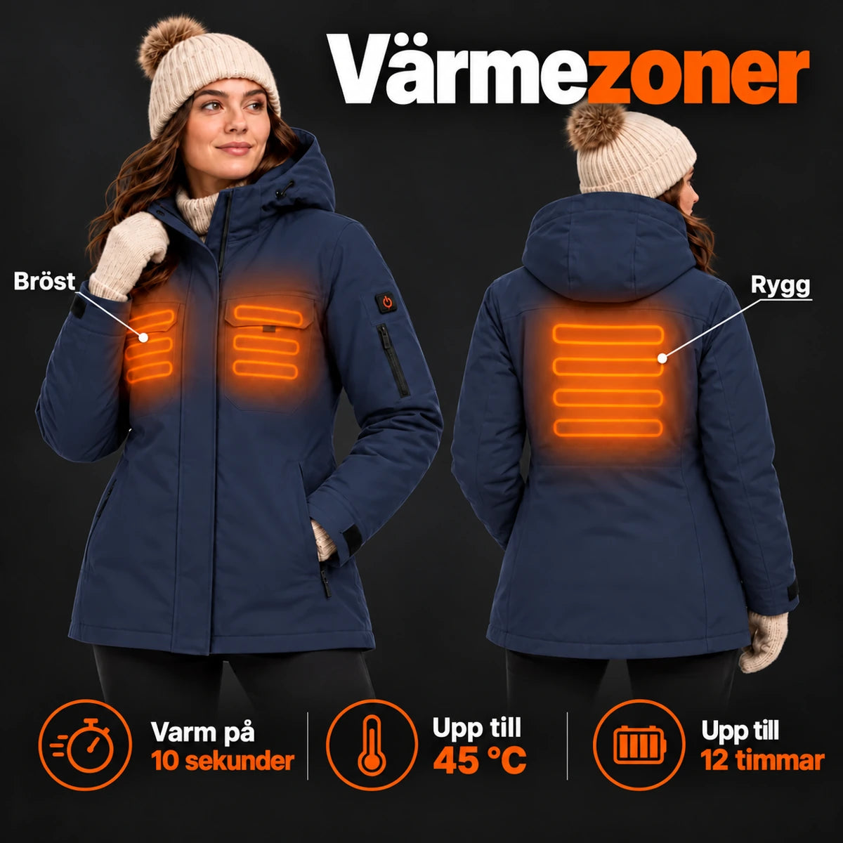 PyreFit Terrano i marinblått – värmezoner