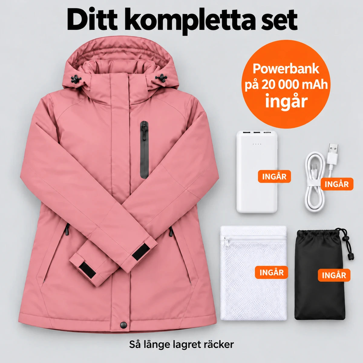 PyreFit Traverso i rosa – komplett set