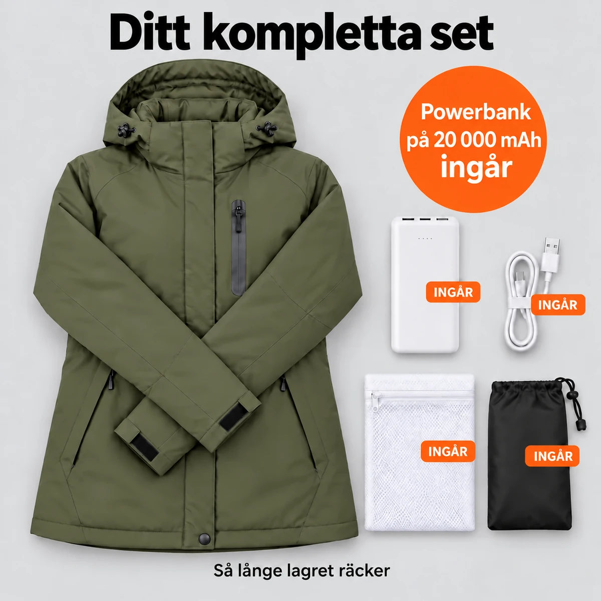 PyreFit Traverso i khaki – komplett set