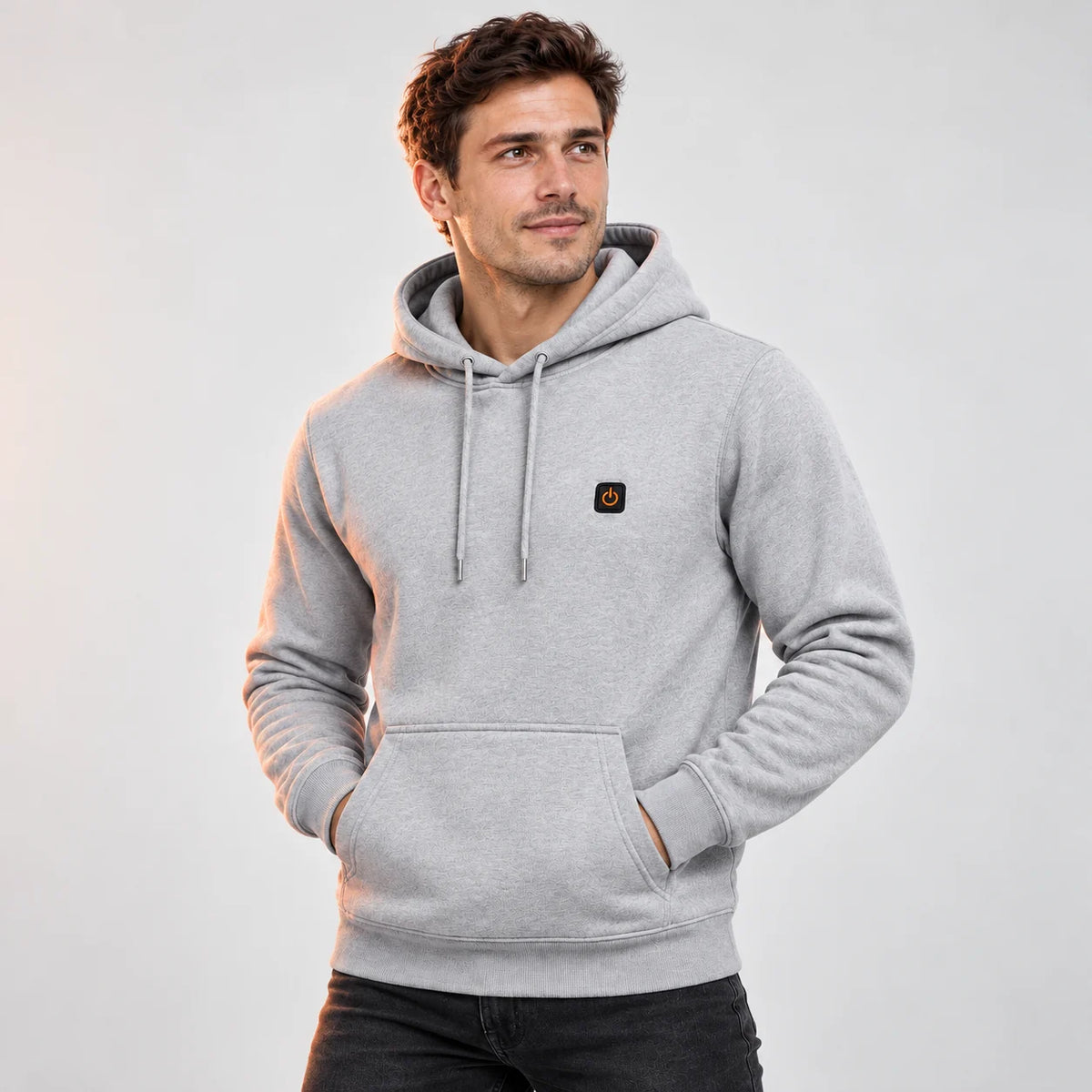 Uppvärmd hoodie PyreFit Velocor, på modell, framifrån