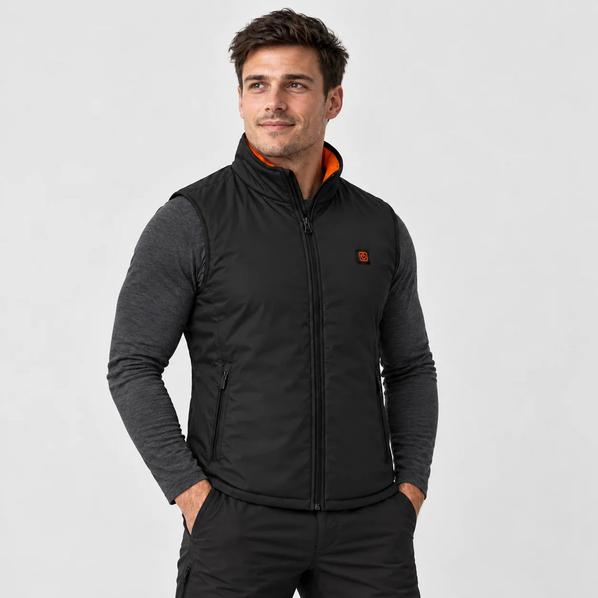 Värmeväst herr för sport PyreFit Ventaro, på modell, framifrån
