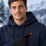 Uppvärmd hoodie herr PyreFit Zippa, kontrollknappen i närbild