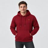 Uppvärmd hoodie herr PyreFit Zippa i bordeaux, framifrån