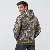 Uppvärmd hoodie med skogsmönster PyreFit Zippo, bakifrån