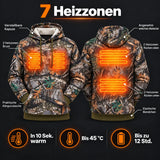 Uppvärmd hoodie med skogsmönster PyreFit Zippo: 7 värmezoner på bröst och rygg