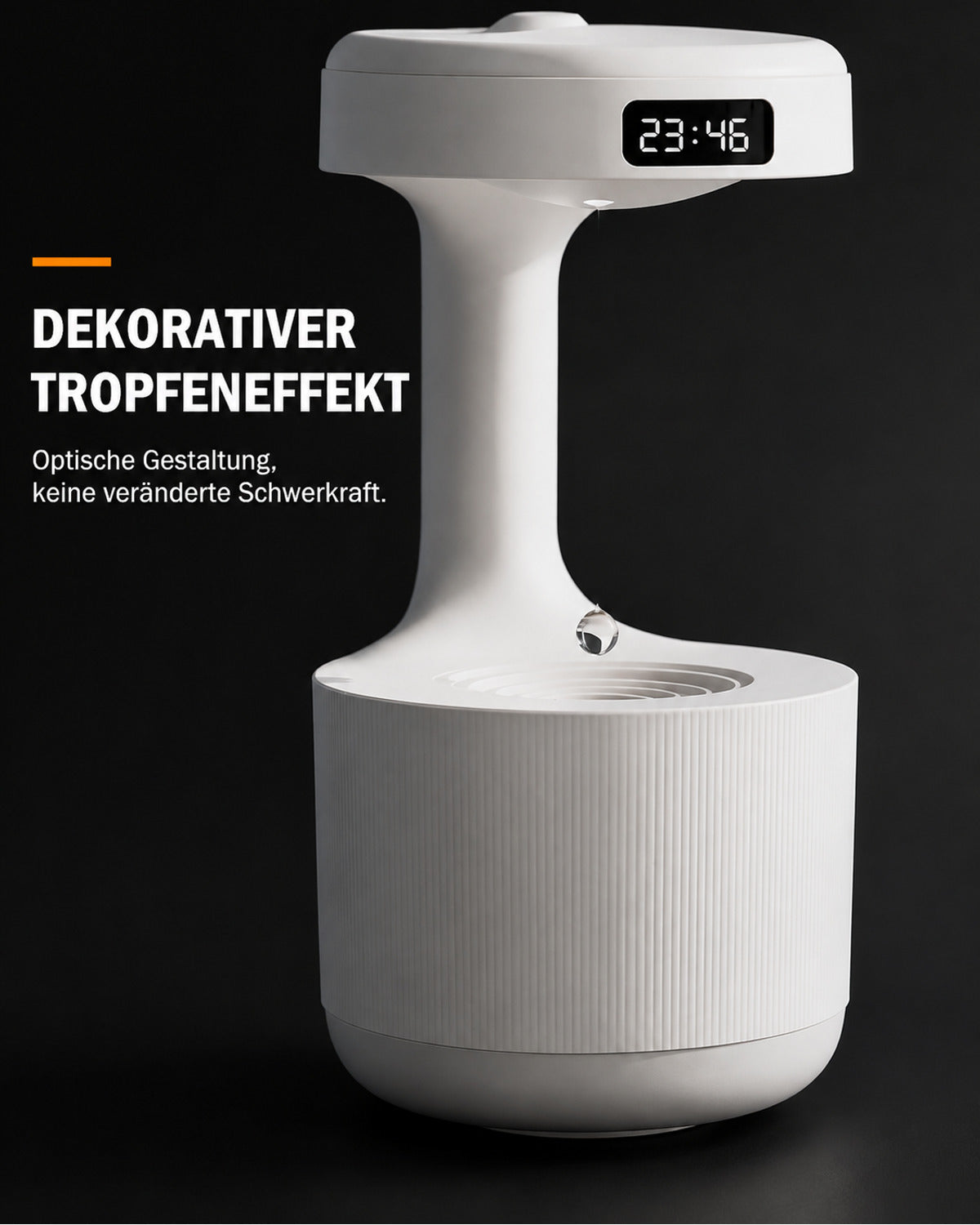 Luftfuktare med droppeffekt och LED-klocka – produktbild 5