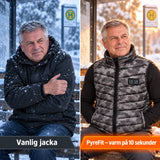 Jämförelse: vanlig vinterjacka och Piloto med värme