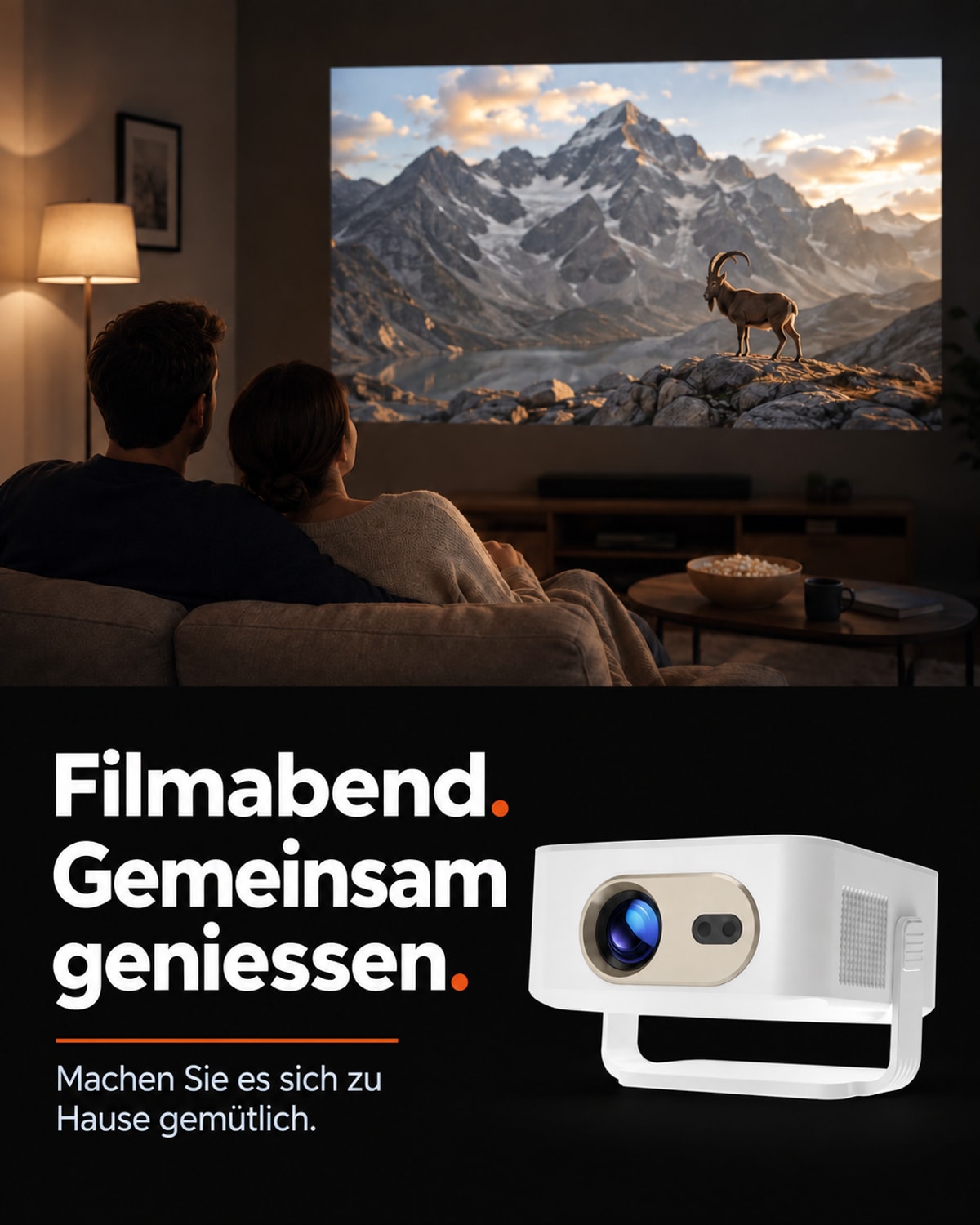 Miniprojektor – filmkväll. Njut tillsammans.