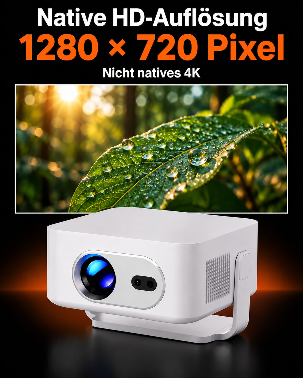 Miniprojektor – naturlig HD-upplösning