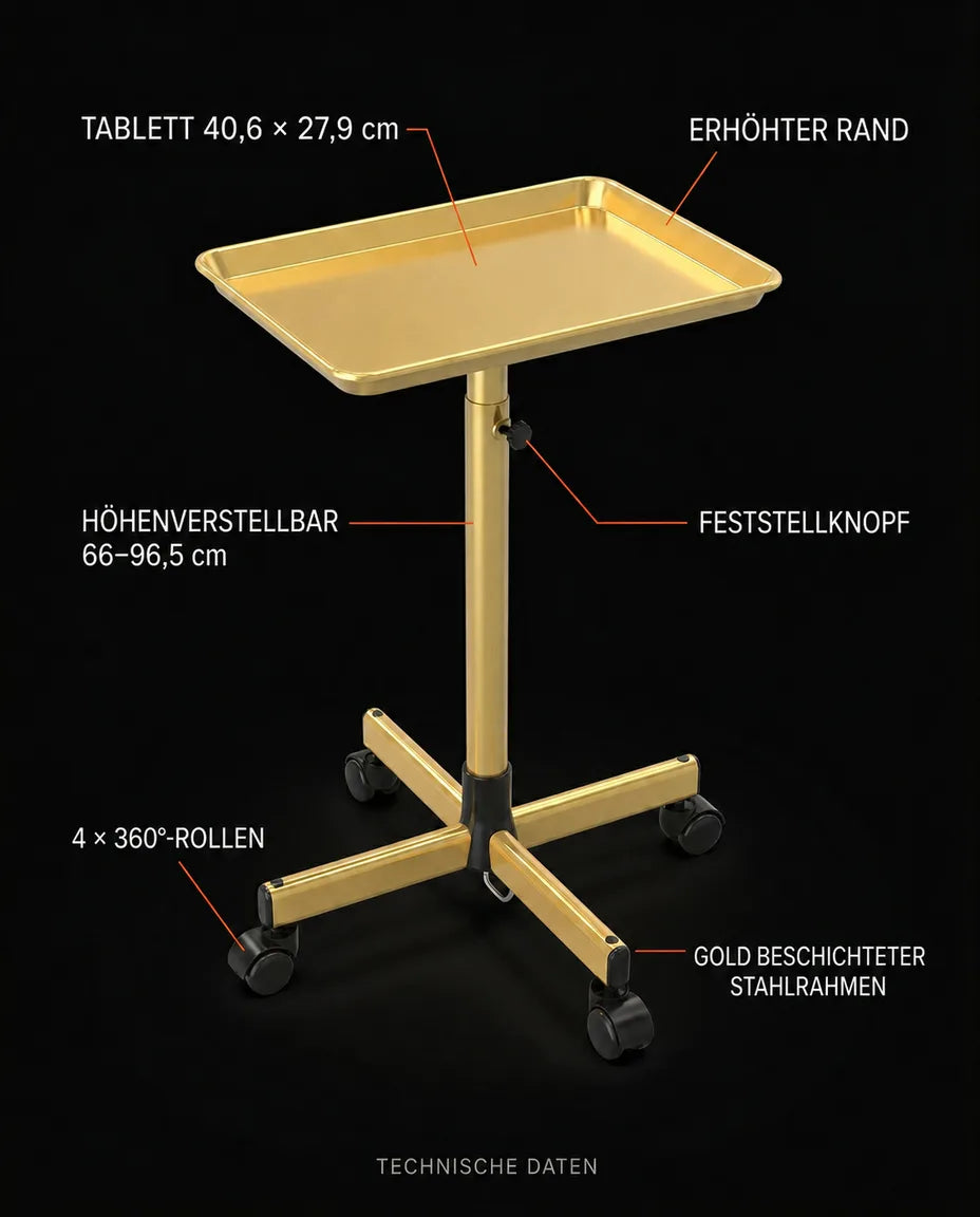 Höjdjusterbar skönhetsvagn med hjul – skönhetsverktygen alltid nära till hands – produktbild 10