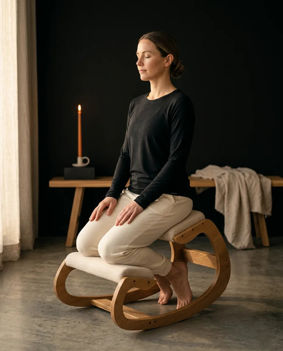 Ergonomisk knästol med stoppning – upprätt hållning vid skrivbordet – produktbild 10