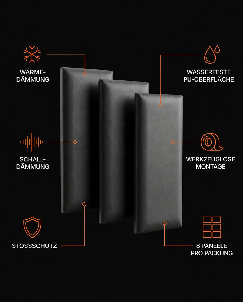 Stoppade väggpaneler 8-pack – sänggavelslook att klistra upp utan montering – produktbild 8