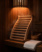 Ryggstöd för bastun i trä – ergonomiskt stöd för spa och bad – produktbild 2