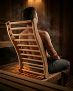 Ryggstöd för bastun i trä – ergonomiskt stöd för spa och bad – produktbild 3