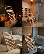 Ryggstöd för bastun i trä – ergonomiskt stöd för spa och bad – produktbild 9