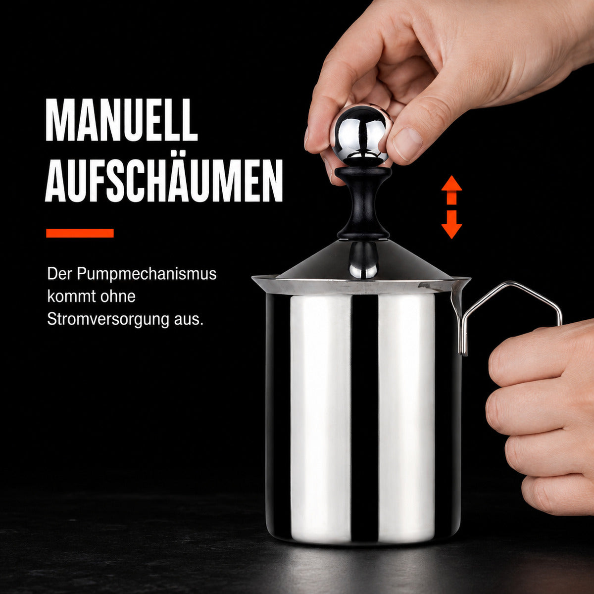 Manuell mjölkskummare i rostfritt stål – produktdetaljer 3