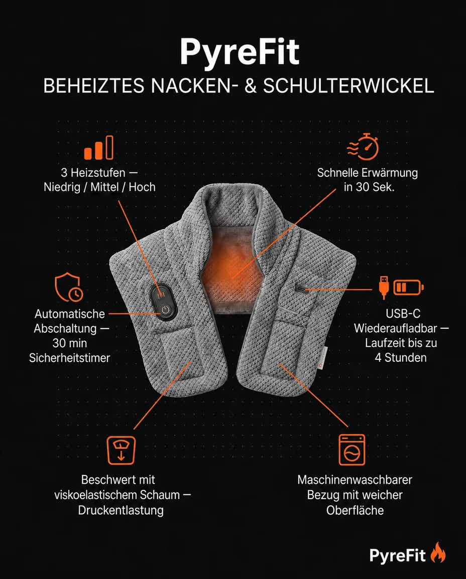 Nack- och axelvärmare – infografik om form och funktioner