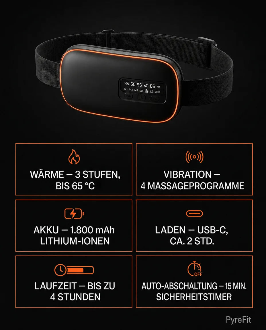 Massagebälte med värme och vibration – översikt över de visade lägena