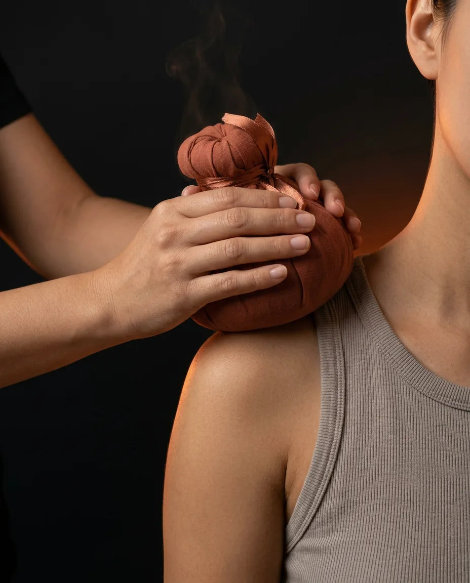 Massagebollar med örtfyllning och värme – välgörande avkoppling för nacke och rygg – produktbild 3