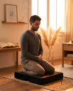 Meditationskudde i memoryskum – tryckavlastande stöd för knän och golvövningar – produktbild 3