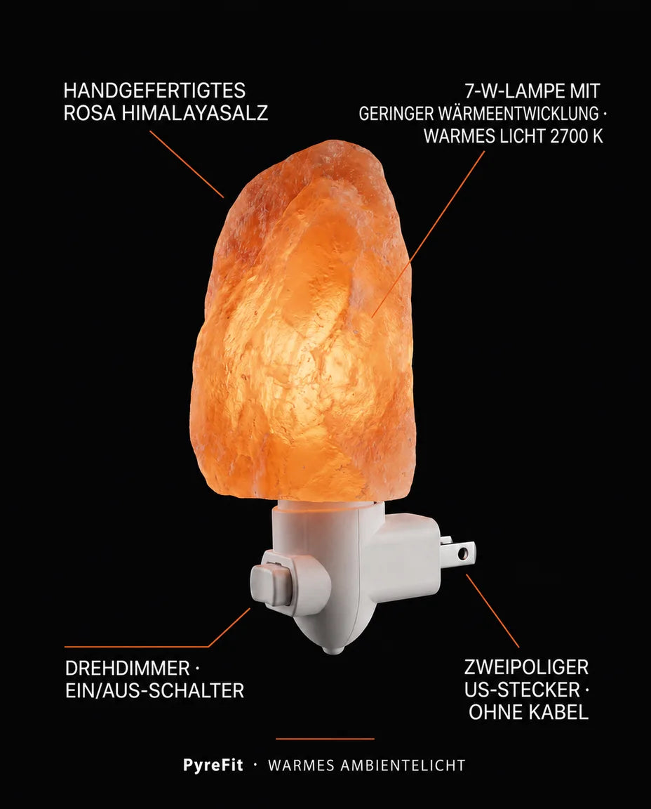Saltlampa av himalayasalt – varmt stämningsljus för sovrum och läshörna – produktbild 8