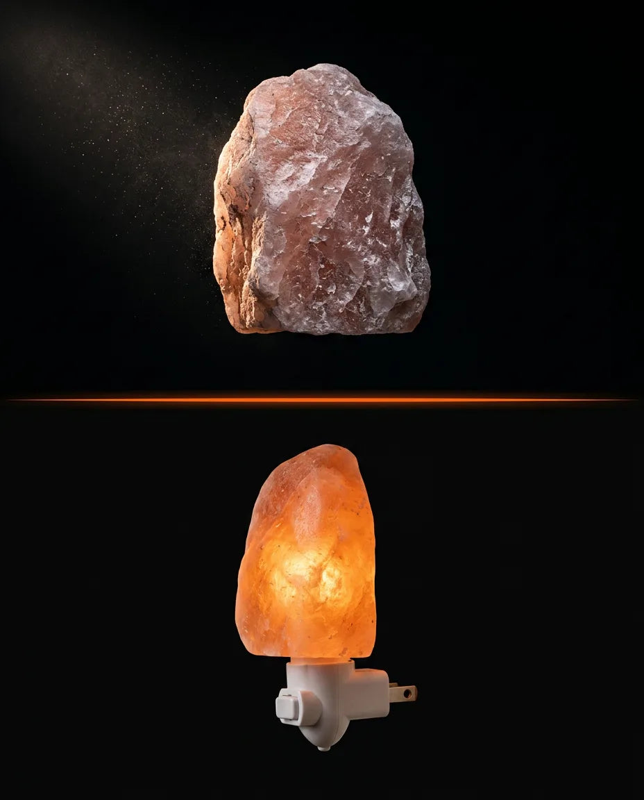 Saltlampa av himalayasalt – varmt stämningsljus för sovrum och läshörna – produktbild 10