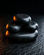 Hot stone-set – 10 eller 20 stenar – staplade släta svarta stenar