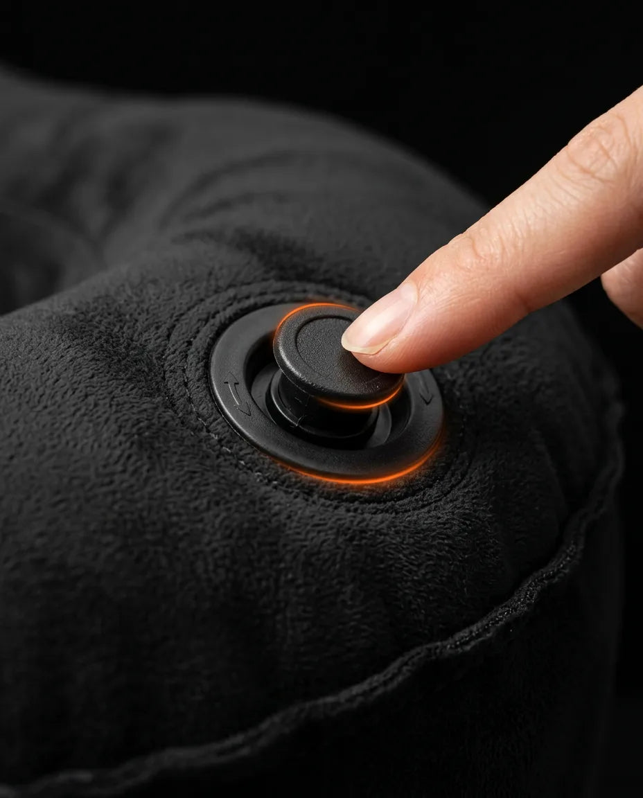 Nackkudde för flyget – uppblåsbar med justerbar fasthet för resan – produktbild 6