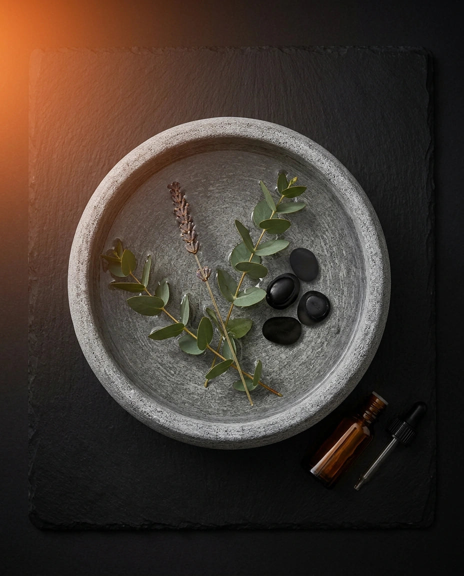 Aromskål i natursten för bastun – för eteriska oljor och bastubad – produktbild 8