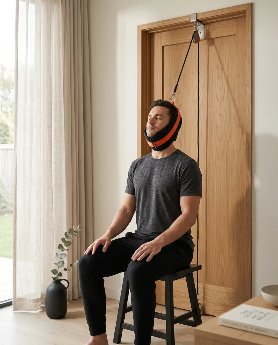 Justerbar nackstretcher – mjuk stretching för nacke och axlar utan händer – produktbild 2