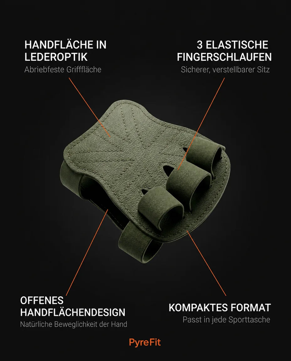 Greppskydd med fingerloopar – handflateskydd för chins och marklyft – produktbild 7