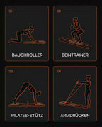 Hopfällbar pilates reformer – helkroppsträning med dragrep och stoppad bädd – produktbild 7