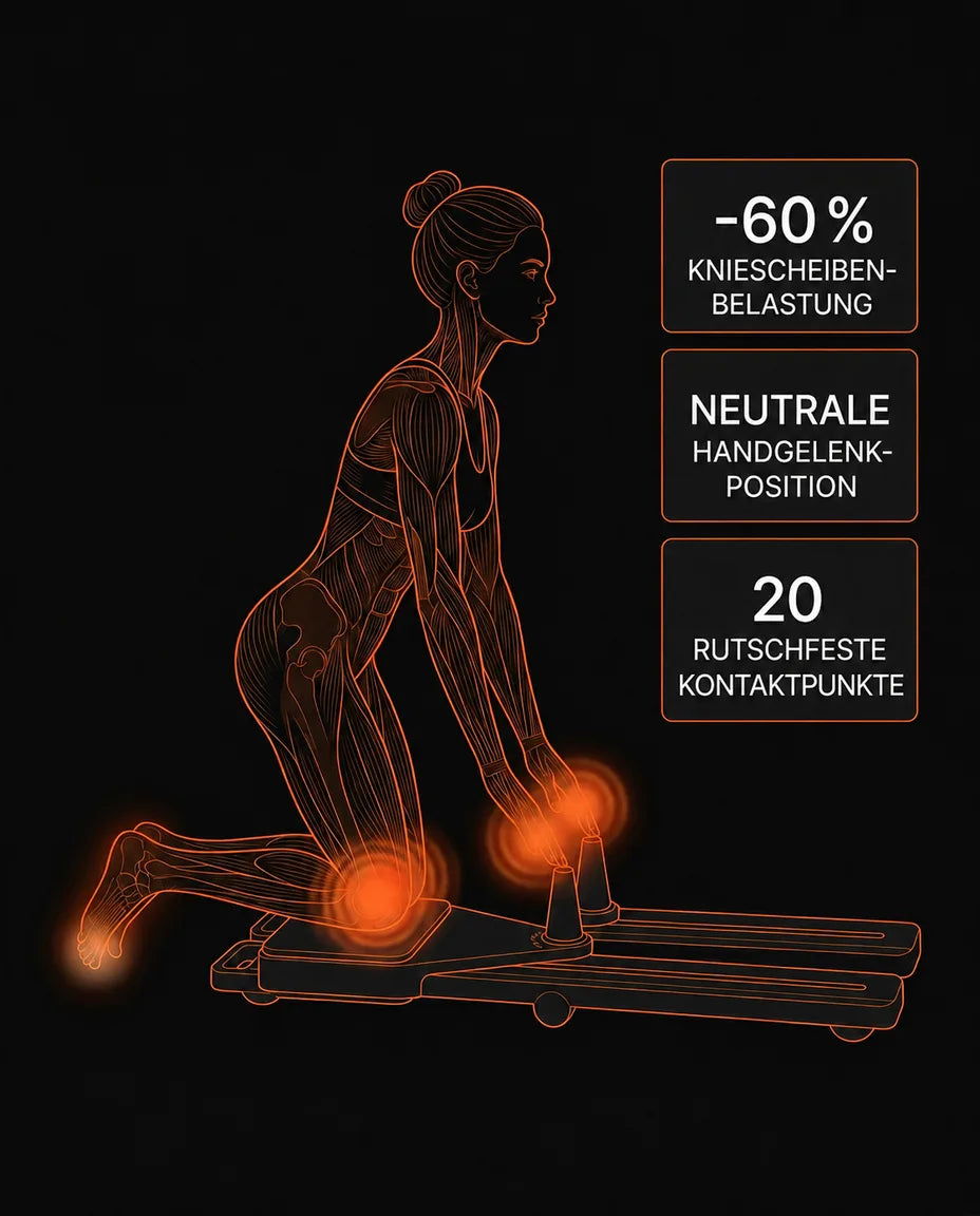 Hopfällbar pilates reformer – helkroppsträning med dragrep och stoppad bädd – produktbild 12