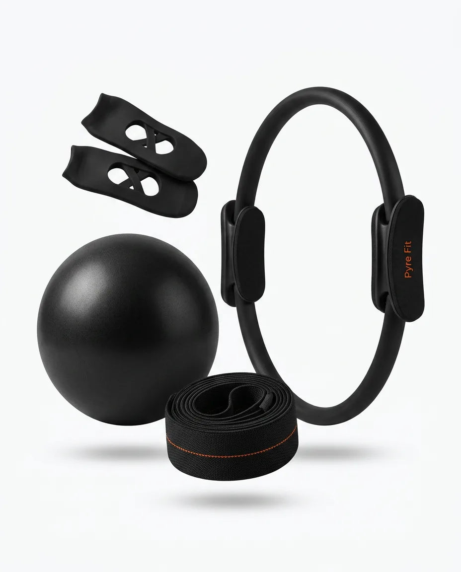 Pilatesset med ring, boll och motståndsband – skonsam helkroppsträning hemma – produktbild 1