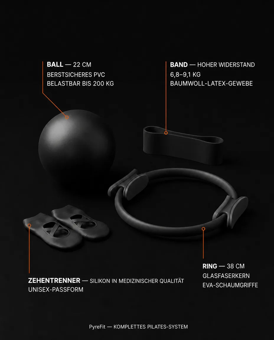 Pilatesset med ring, boll och motståndsband – skonsam helkroppsträning hemma – produktbild 9