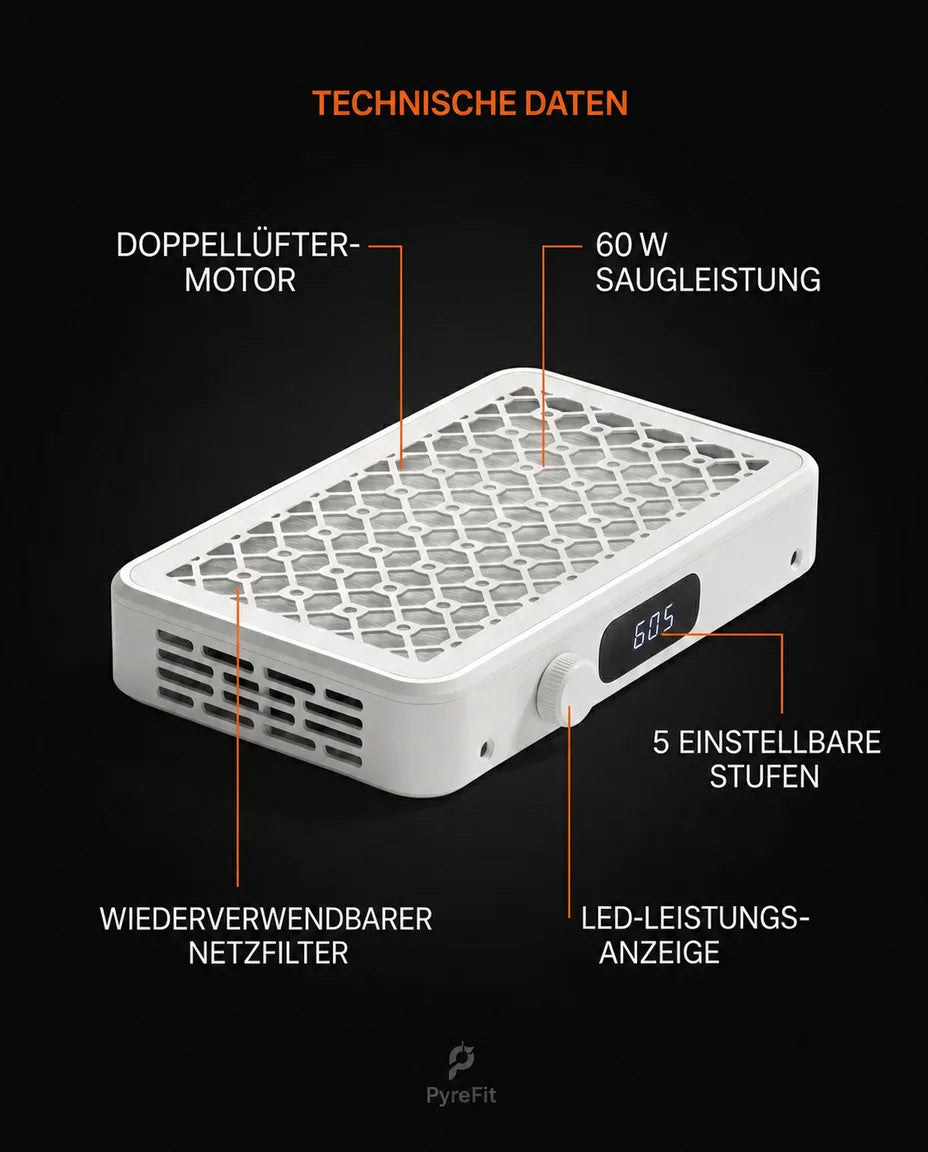 Nagelsug för manikyrbordet – borstlös dammsugning med filter – produktbild 7