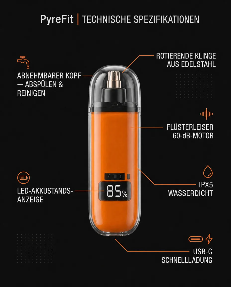 Näshårstrimmer med LED-display – sladdlös precision för näsa och öron – produktbild 7