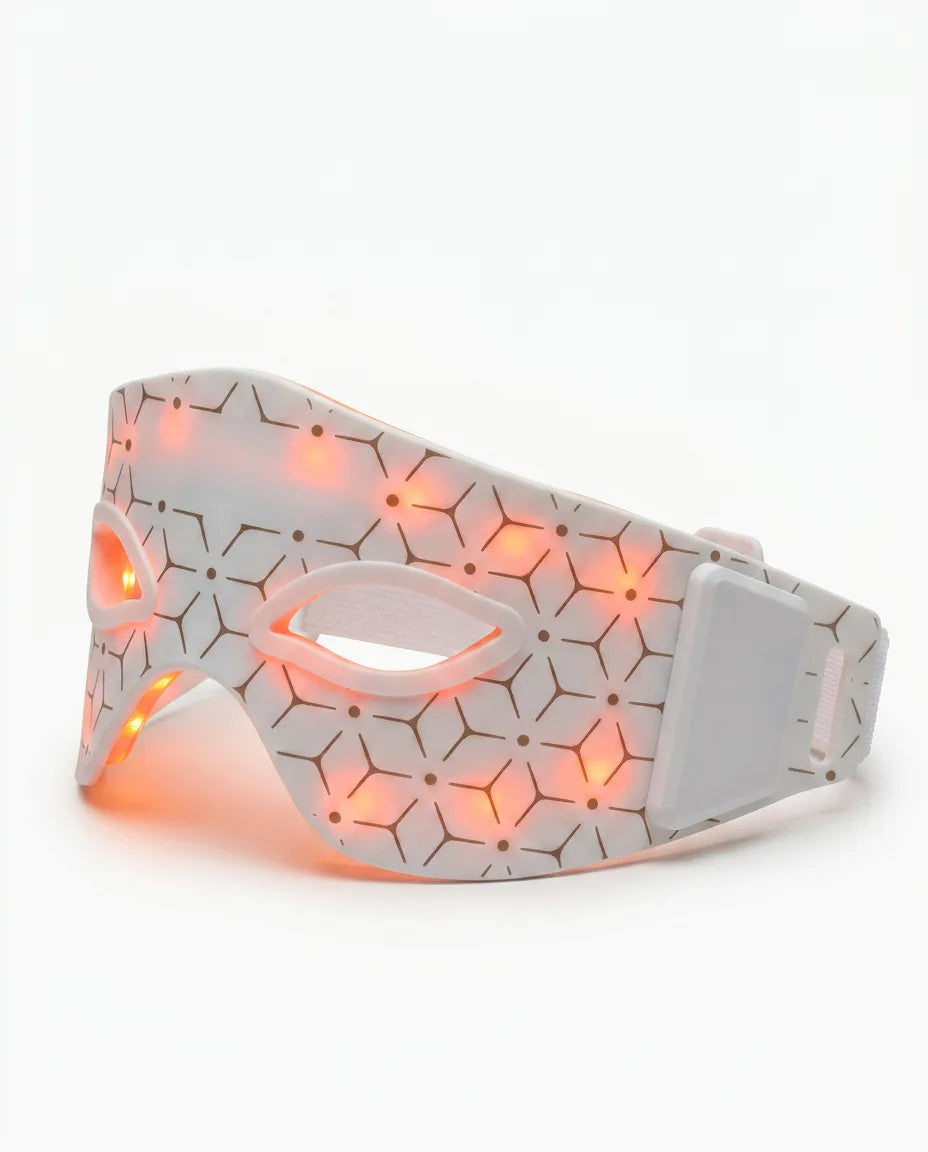 LED-ögonmask med rött ljus – ljus mask med synliga LED-lampor