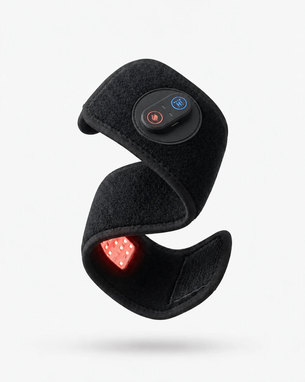 LED-band med rött ljus för handleden – svart band med öppet spänne
