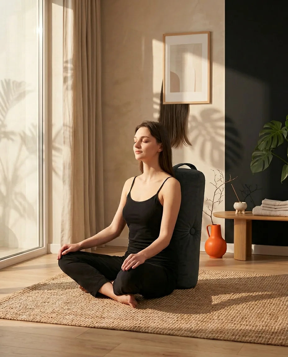Yogabolster i sammet – fast stöd för meditation och återhämtning – produktbild 2