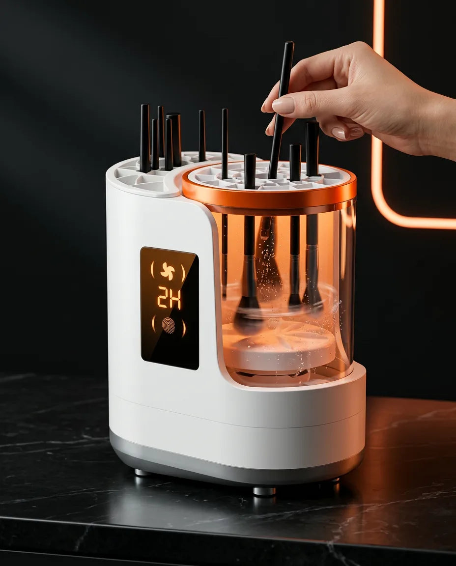 Elektrisk penselrengörare och tork – rengör sminkborstar automatiskt – produktbild 2