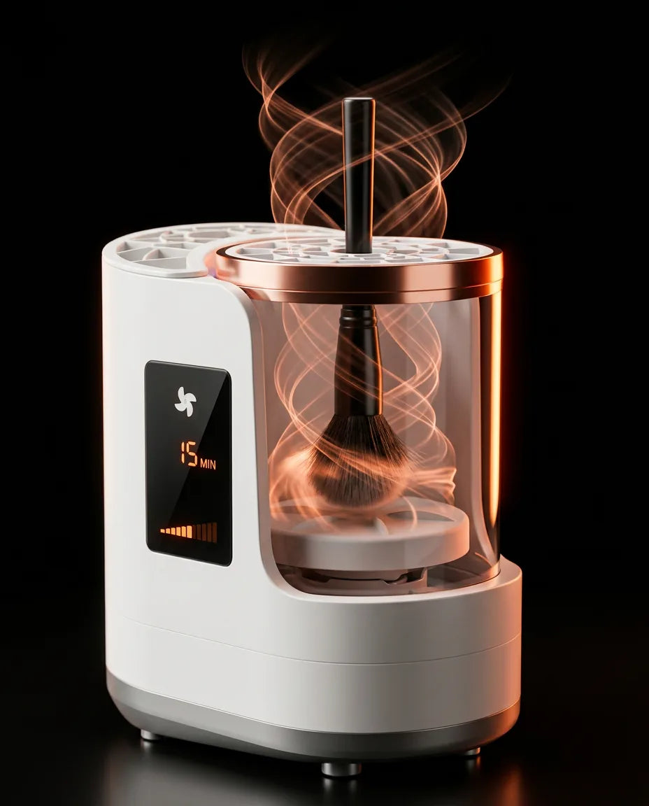 Elektrisk penselrengörare och tork – rengör sminkborstar automatiskt – produktbild 7