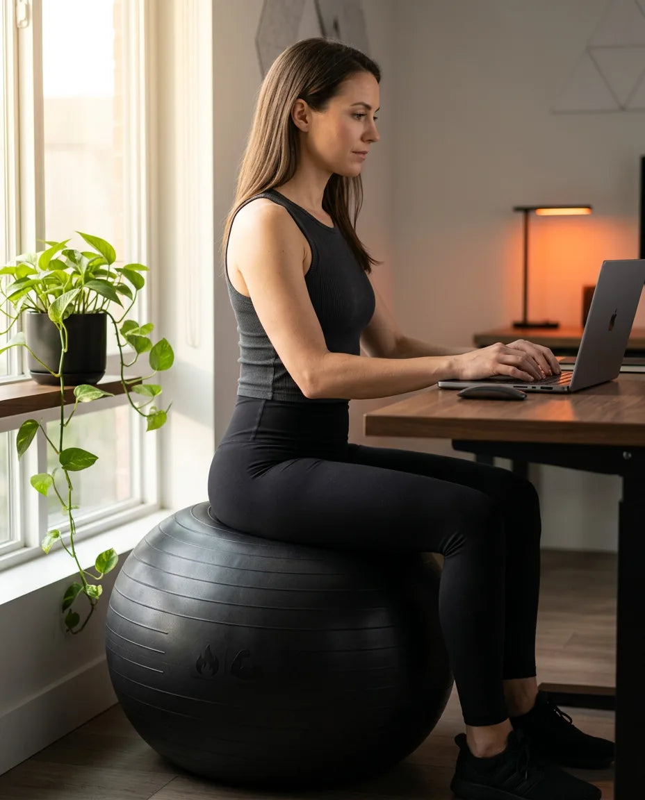 Gymnastikboll med pump – core-träning, balans och aktivt sittande utan risk att spricka – produktbild 2